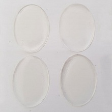10 Cabochons autocollants en R&eacute;sine de 18 x 25 mm Transparent