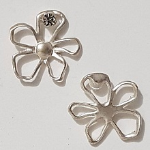 Breloque Fleur M&eacute;tal N&deg;057 Argent