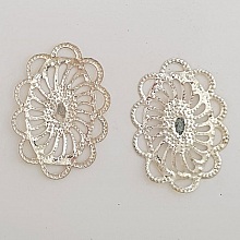 Breloque Fleur M&eacute;tal N&deg;107 Estampe Argent
