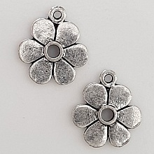 Breloque Fleur M&eacute;tal N&deg;115 Argent