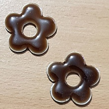Fleur M&eacute;tal &Eacute;maill&eacute; 20 mm Marron