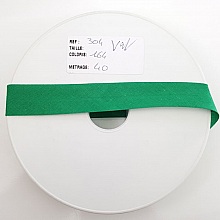 Biais uni tout textile  1 M&egrave;tre col 164 Vert