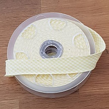 Biais Fantaisie vichy Jaune tout textile  1 M&egrave;tre col 09