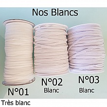 Elastique masque plat 5 mm BLANC N&deg;02 au m&egrave;tre