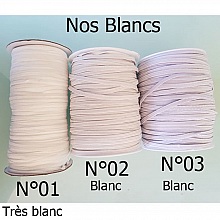 Elastique plat 5 mm Blanc N&deg;03 X 10 M&egrave;tres
