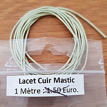 1 m&egrave;tre Cordon rond cuir lisse Mastic 1 mm
