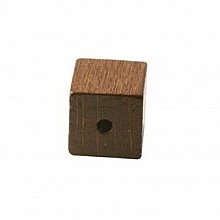 10 Perles Bois Cube / Carr&eacute; 10 mm Brun Fonc&eacute;