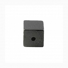 10 Perles Bois Cube / Carr&eacute; 10 mm Noir