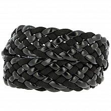 1 M&egrave;tre Cuir tress&eacute; N&deg;01 noir 30 mm