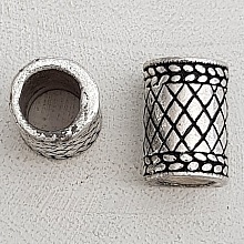 Perle passant tube Argent N&deg;07