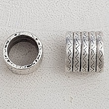 Perle passant tube Argent N&deg;08