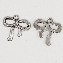 Breloque N&oelig;ud N&deg;09 breloque noeud papillon ruban en m&eacute;tal argent