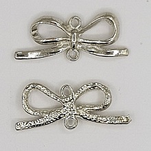 Breloque N&oelig;ud N&deg;16 breloque noeud papillon ruban en m&eacute;tal argent