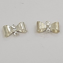 Breloque N&oelig;ud N&deg;19 breloque noeud papillon ruban en m&eacute;tal argent