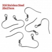 Support Boucle d'oreille Hame&ccedil;on Acier Inoxydable N&deg;08 x 5 paires