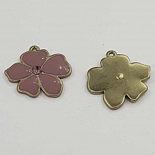 Fleur M&eacute;tal &Eacute;maill&eacute; 25 mm Mauve