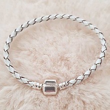 Bracelet Clip Europ&eacute;en tress&eacute; Uni 01 DU 15 AU 23 CM Blanc
