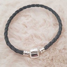 Bracelet Clip Europ&eacute;en tress&eacute; Uni 01 DU 15 AU 23 CM Gris