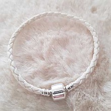 Bracelet Clip Europ&eacute;en tress&eacute; Uni 01 DU 15 AU 23 CM Blanc 02