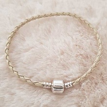 Bracelet Clip Europ&eacute;en tress&eacute; Uni 02 DU 15 AU 23 CM Ivoire Fonc&eacute;