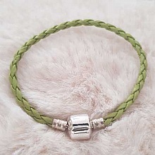 Bracelet Clip Europ&eacute;en tress&eacute; Uni 02 DU 15 AU 23 CM Vert