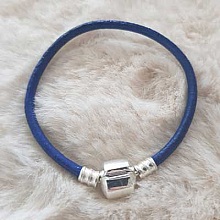 Bracelet Clip Europ&eacute;en lisse Uni 01 DU 15 AU 23 CM Bleu