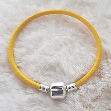 Bracelet Clip Europ&eacute;en lisse Uni 01 DU 15 AU 23 CM Jaune