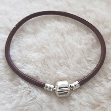 Bracelet Clip Europ&eacute;en lisse Uni 01 DU 15 AU 23 CM Marron