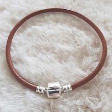 Bracelet Clip Europ&eacute;en lisse Uni 01 DU 15 AU 23 CM Marron BR