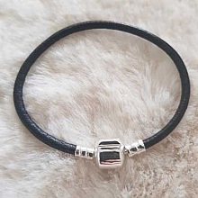 Bracelet Clip Europ&eacute;en lisse Uni 01 DU 15 AU 23 CM Noir
