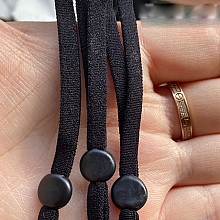 10 Bandes &eacute;lastiques cordon Noir avec Boucle R&eacute;glable attache pour Masque.