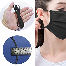 &Eacute;lastique masque Polyester rond 2.5 mm Noir