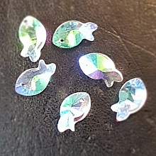 Breloque Pendentif en verre facett&eacute; poisson N&deg;01-02
