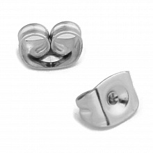 10 Poussoirs Boucles d'oreilles en acier inoxydable N&deg;02 Argent Vieilli