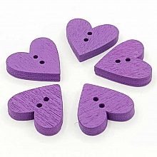 Bouton bois coeur violet N&deg;01-03