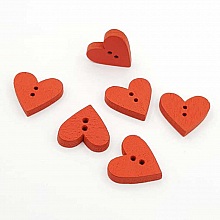 Bouton bois coeur bordeaux N&deg;01-08