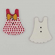 Bouton bois robe blanc N&deg;01-03