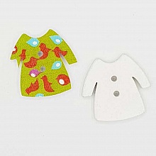 Bouton bois robe vert N&deg;02-01