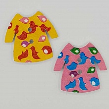 Bouton bois robe N&deg;02-04 x 2 pi&egrave;ces