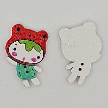 Bouton bois fille N&deg;01-04