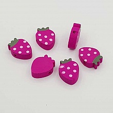 Perle bois forme fraise mauve N&deg;01-04