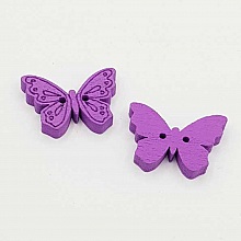 Bouton bois papillon violet N&deg;01-02