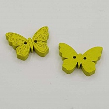 Bouton bois papillon kaki N&deg;01-04
