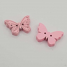 Bouton bois papillon rose N&deg;01-05