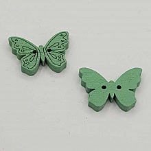Bouton bois papillon vert N&deg;01-07