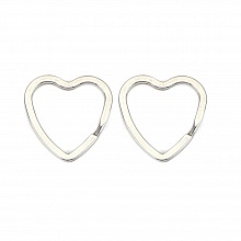 Anneau porte cl&eacute;s forme coeur Acier Inoxydable 31 x 31 mm