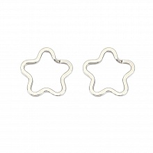 Anneau porte cl&eacute;s forme fleur Acier Inoxydable 34 x 35 mm