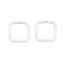 Anneau porte cl&eacute;s forme carr&eacute; Acier Inoxydable 30 x 30 mm