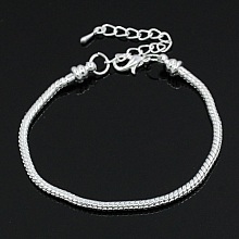 Bracelet Europ&eacute;en Mousqueton 17cm
