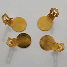 20 Supports Boucles d'oreilles Clips Plateau 15 mm Dor&eacute;